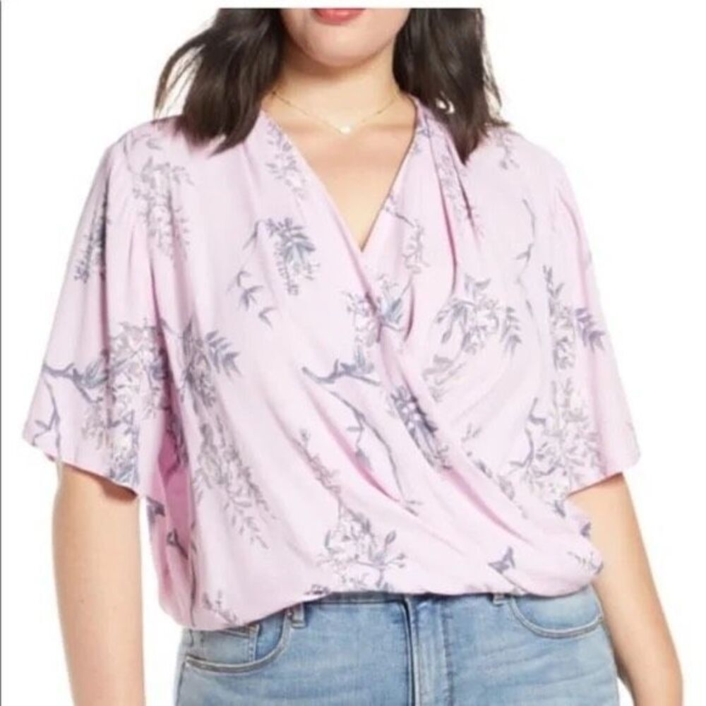 Purple Floral Wrap-Front Top from Leith/Nordstrom